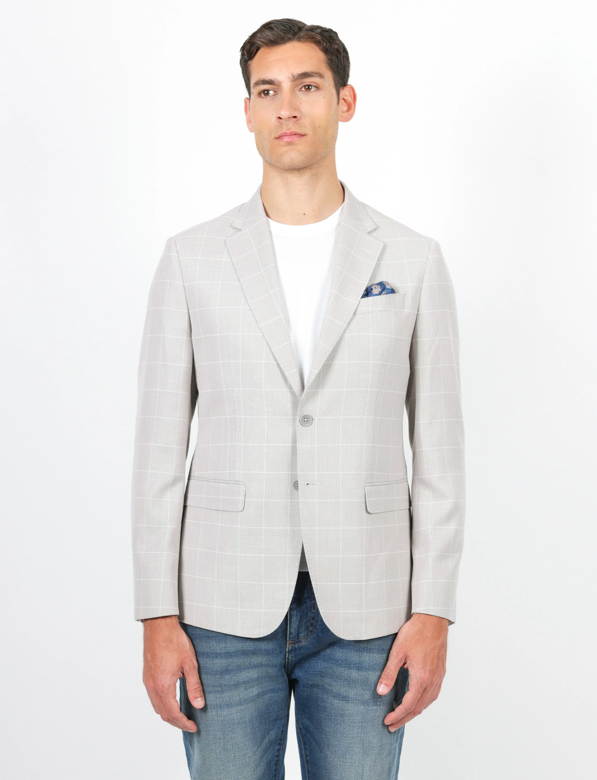 Giacca fantasia a quadri tessuto puntino - Image 8