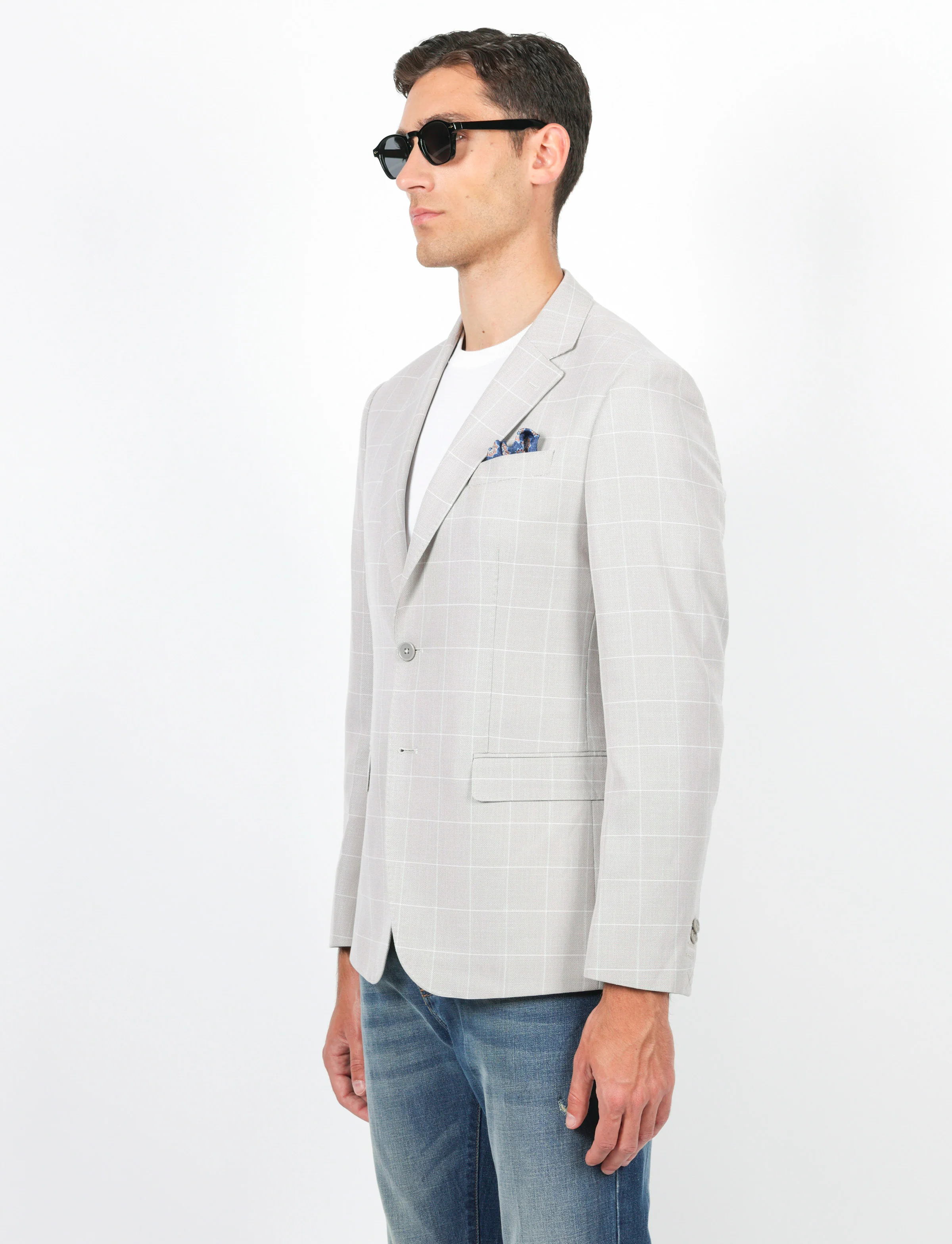 Giacca fantasia a quadri tessuto puntino - Image 9