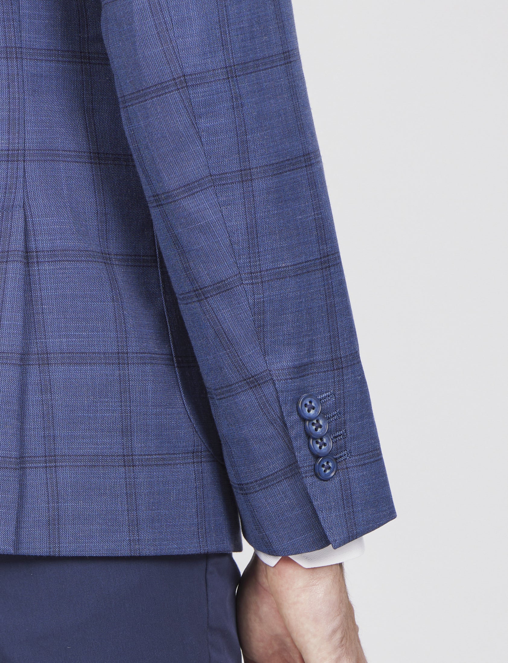 Giacca fantasia check con rever a lancia - Image 11