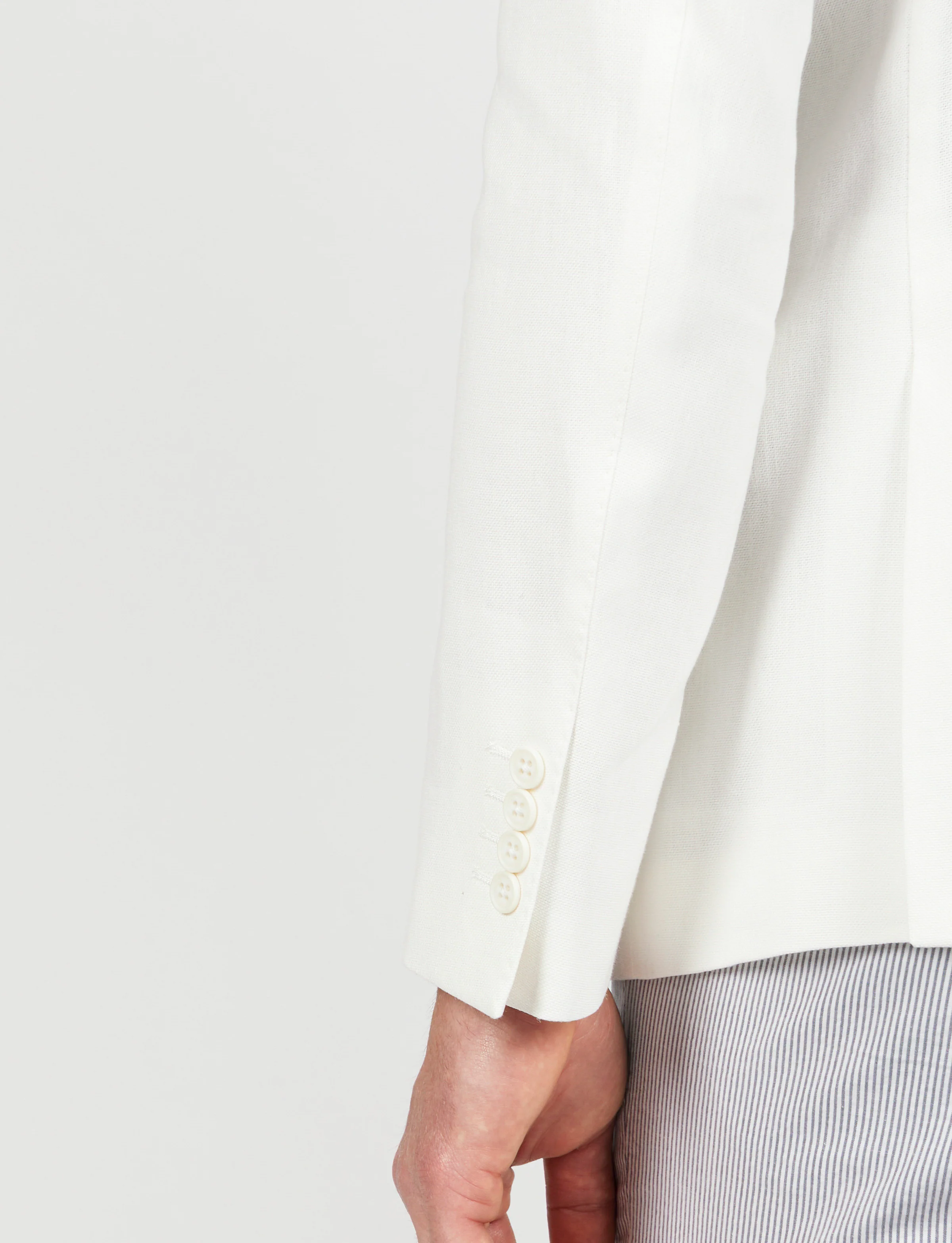 Giacca doppiopetto in cotone e lino - Image 5