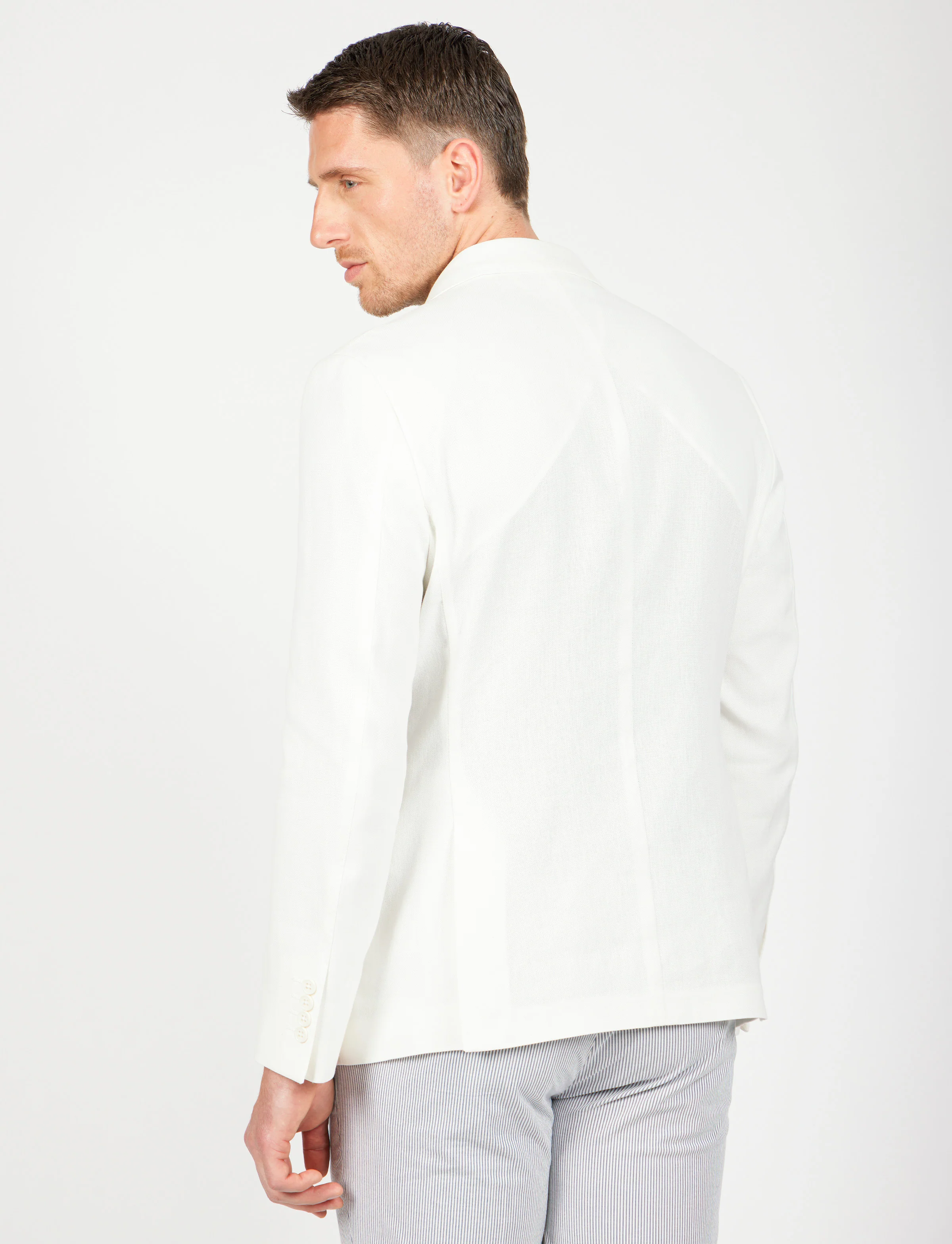 Giacca doppiopetto in cotone e lino - Image 6