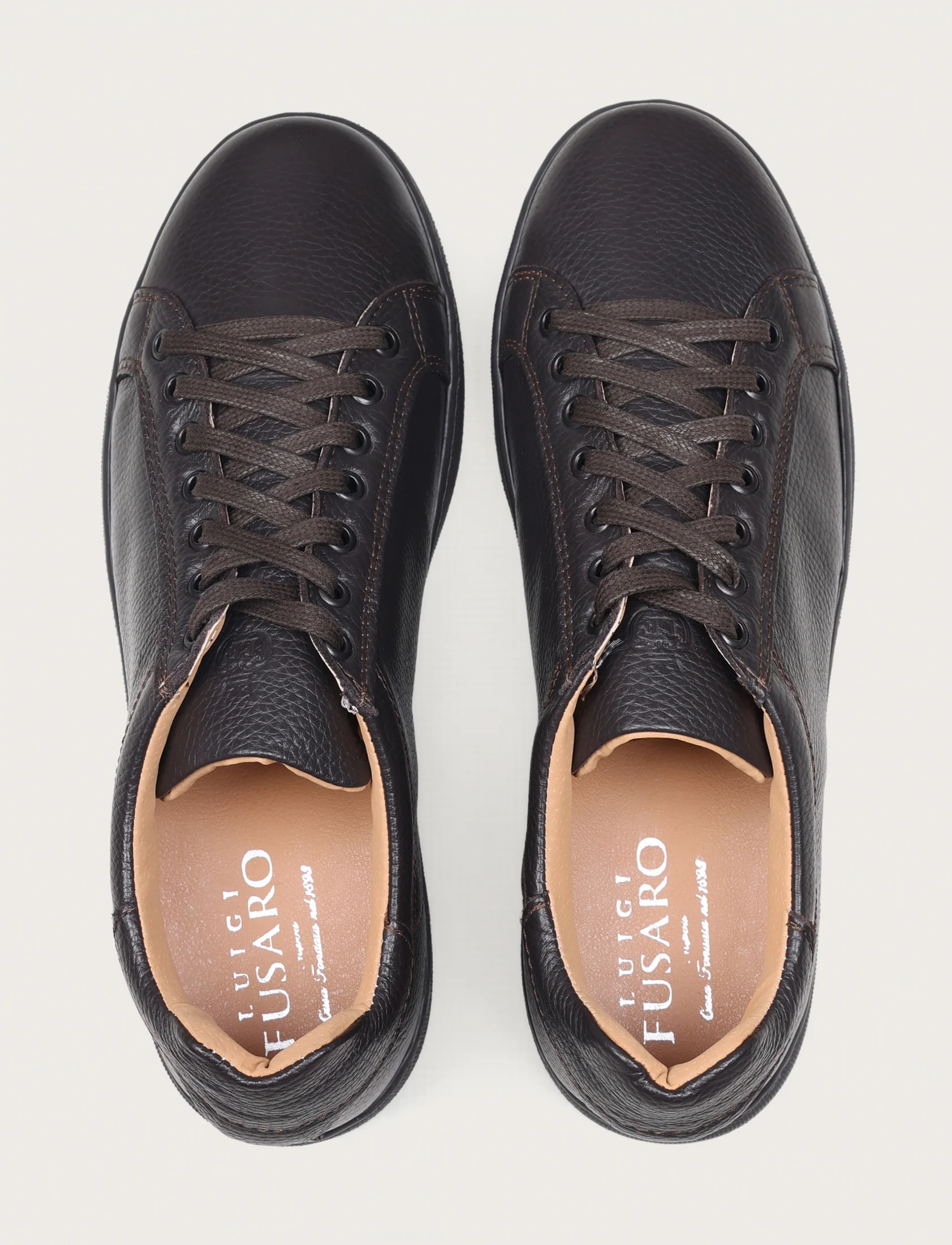 Sneakers in pelle bottalata con suola in gomma - Image 4